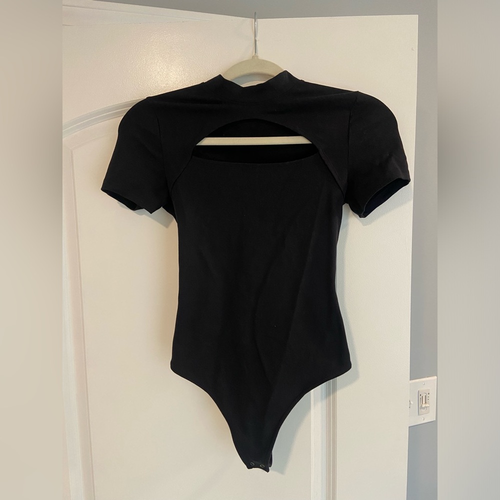 Women's Abercrombie & Fitch Black Short Sleeve Bodysuit size XS